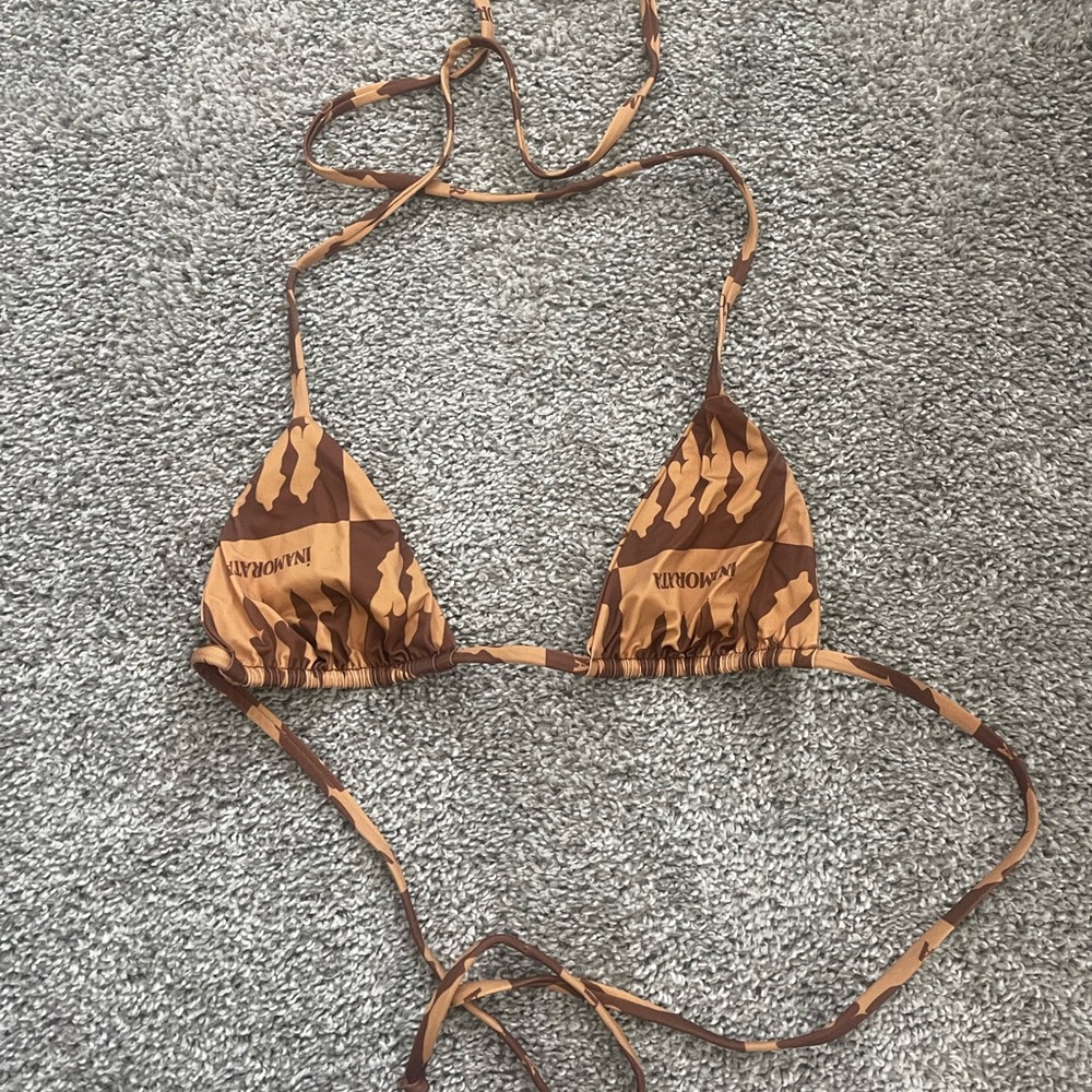 Inamorata Las Olas Swimsuit Top Brown Check